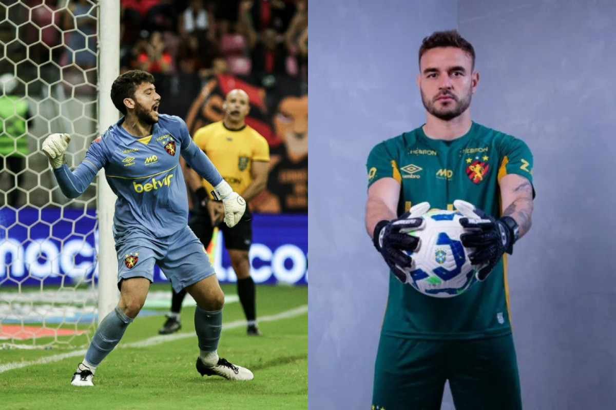 Caíque França e Gabriel Vasconcelos, goleiros do Sport para Série A de 2025/Paulo Paiva/ Sport e Divulgação/ Sport