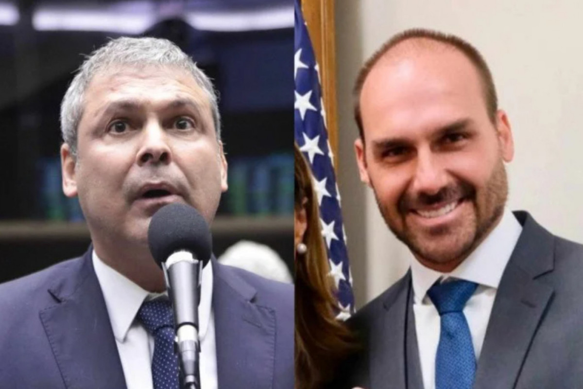 Lindbergh Farias (PT-RJ), líder do PT na Câmara, e Eduardo Bolsonaro (PL) (crédito: Kayo Magalhães/Câmara e Divulgação/Eduardo Bolsonaro) Lindbergh Farias (PT-RJ), líder do PT na Câmara, e Eduardo Bolsonaro (PL) /crédito: Kayo Magalhães/Câmara e Divulgação/Eduardo Bolsonaro