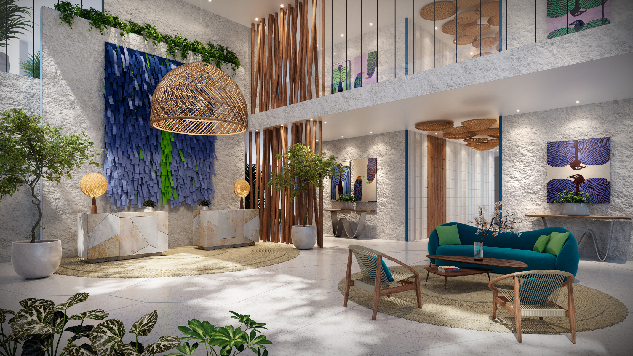 Hotel imaginado por ferramentas de inteligência artificial. 