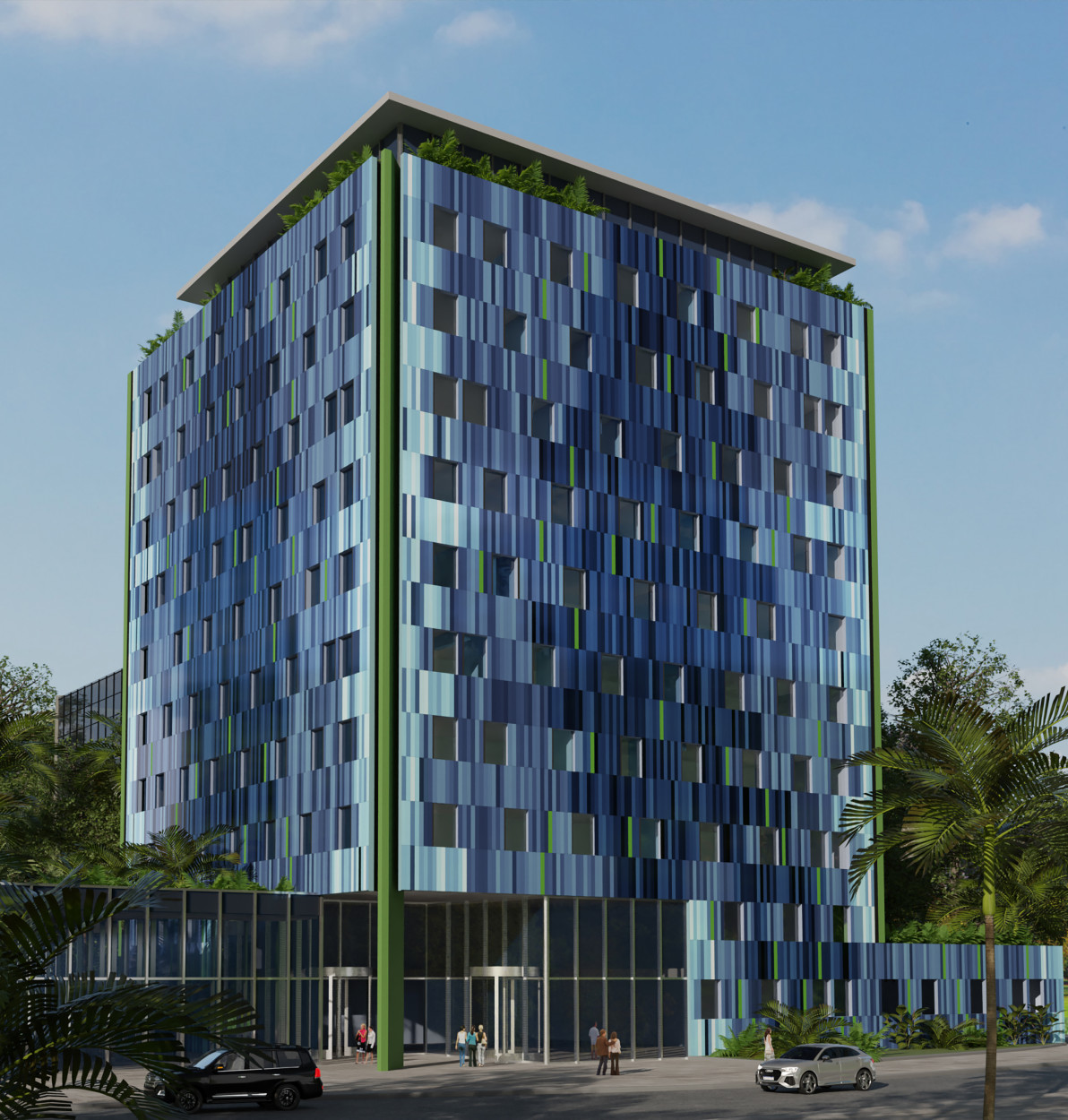 Hotel imaginado por ferramentas de inteligência artificial. 