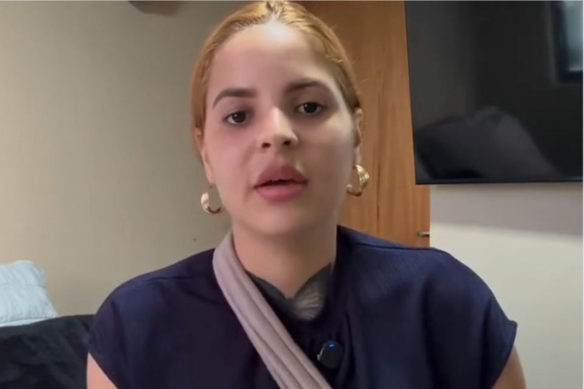 No vídeo, a influenciadora mostra como ficou a situação do ombro após o acidente, além das imagens do raio X. (Foto: Reprodução / Redes sociais) No vídeo, a influenciadora mostra como ficou a situação do ombro após o acidente, além das imagens do raio X./Foto: Reprodução / Redes sociais