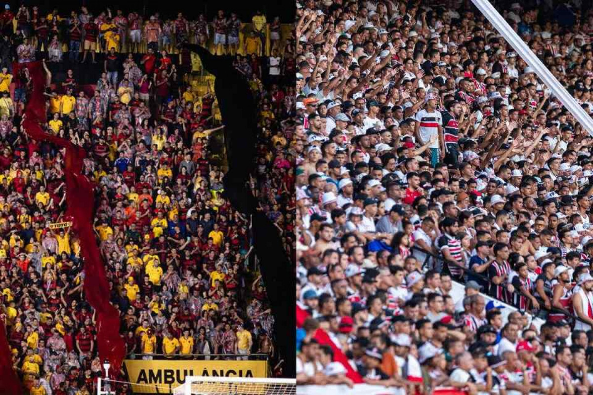 Torcida de Sport, na Ilha do Retiro, e torcida Santa Cruz, no Arruda (Paulo Paiva /Sport Recife / Rafael Vieira / DP Foto) Torcida de Sport, na Ilha do Retiro, e torcida Santa Cruz, no Arruda/Paulo Paiva /Sport Recife / Rafael Vieira / DP Foto