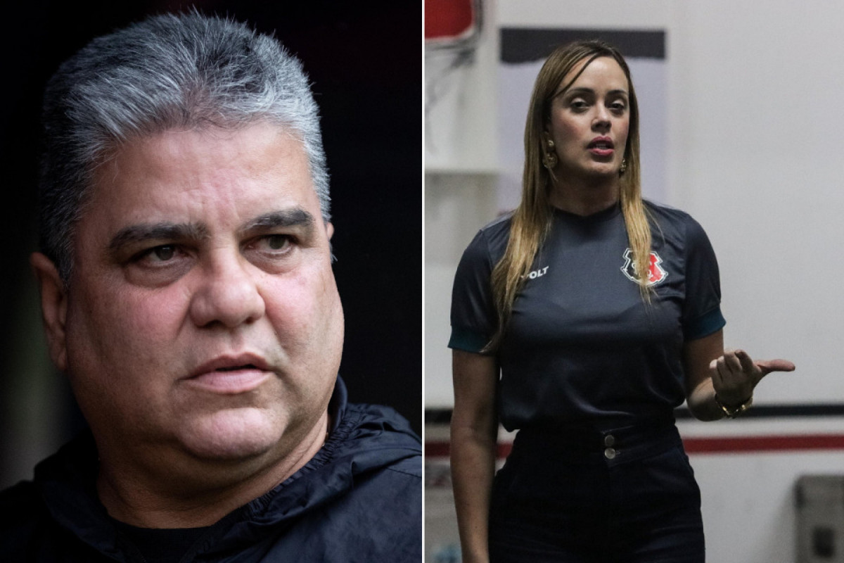 Marcelo Cabo, técnico do Santa Cruz, e Marjorry Calumby, psicóloga (Rafael Vieira e Evelyn Victoria/ SCFC) Marcelo Cabo, técnico do Santa Cruz, e Marjorry Calumby, psicóloga /Rafael Vieira e Evelyn Victoria/ SCFC