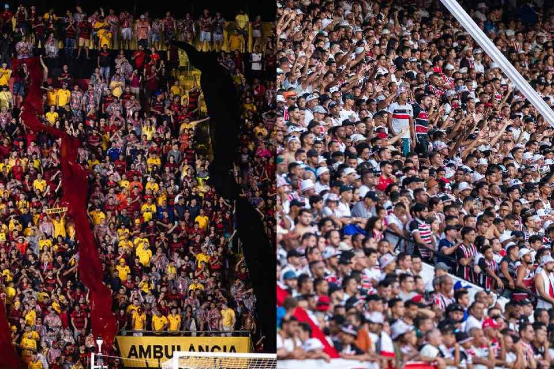 Torcida de Sport, na Ilha do Retiro, e torcida Santa Cruz, no Arruda