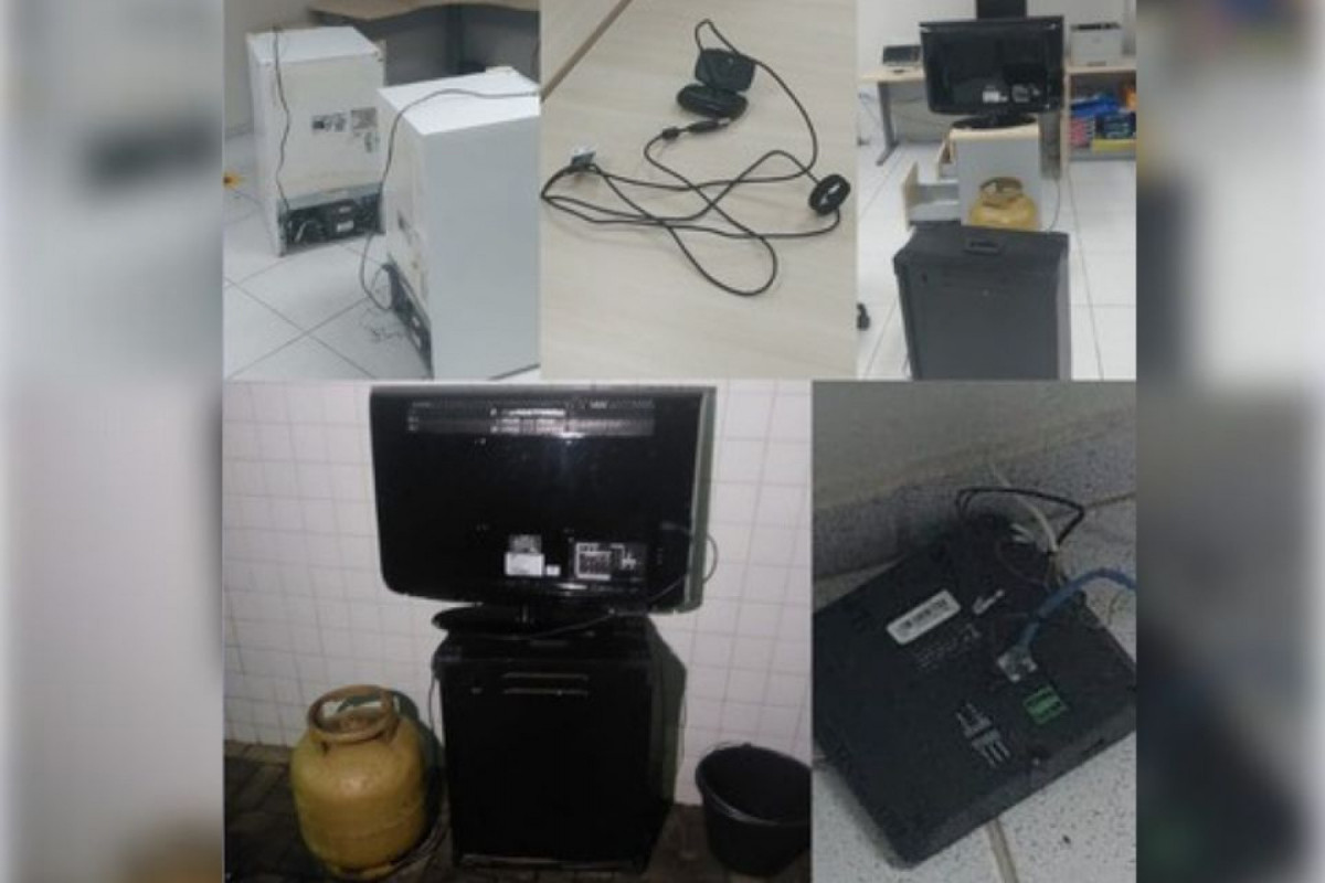 Os criminosos tentaram furtar computadores, roteador de Wi-Fi, botijão de gás, entre outros equipamentos