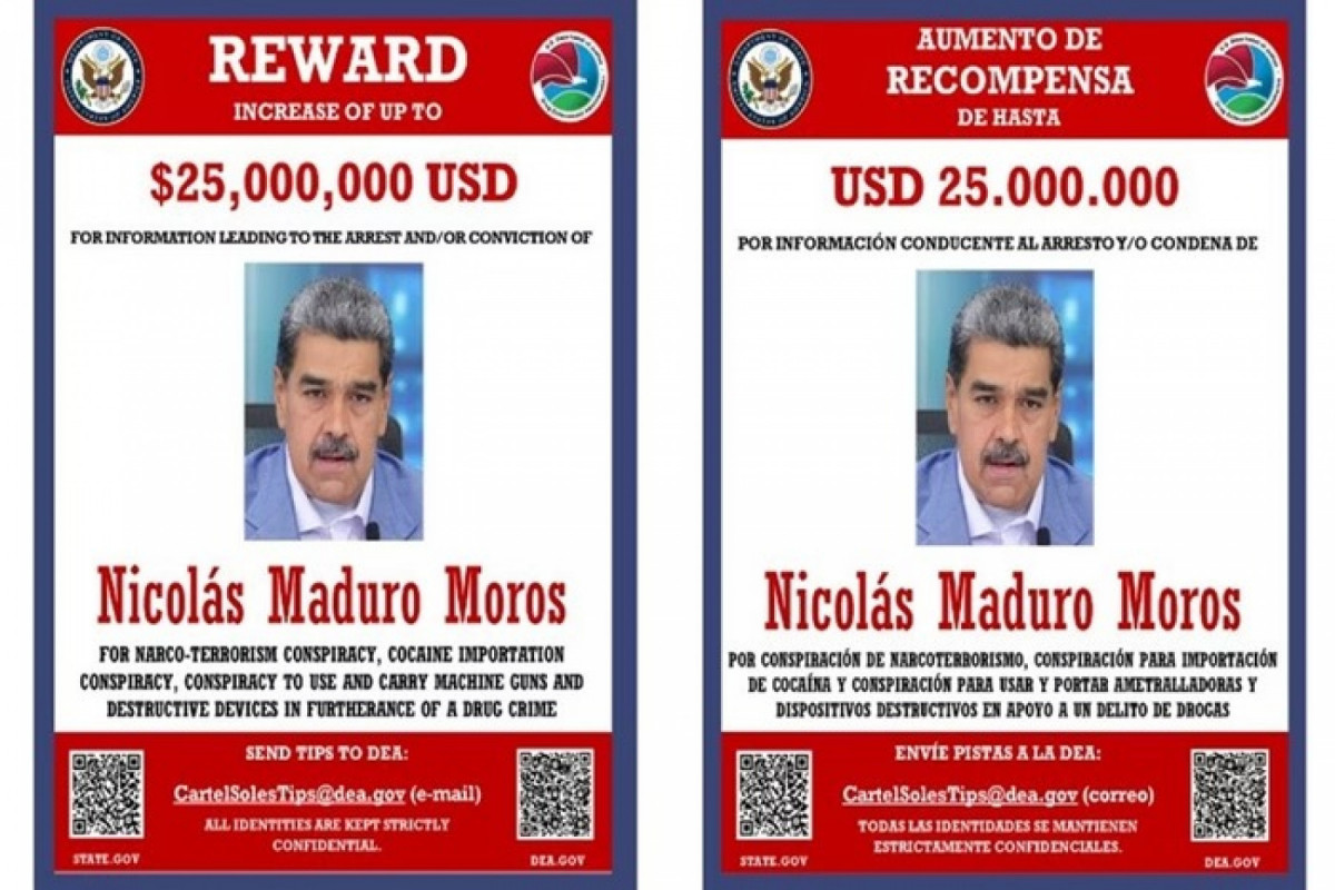 Cartaz com foto de Nicolás Maduro divulgado pelo governo dos EUA (Divulgação/Governo do Estados Unidos) Cartaz com foto de Nicolás Maduro divulgado pelo governo dos EUA/Divulgação/Governo do Estados Unidos