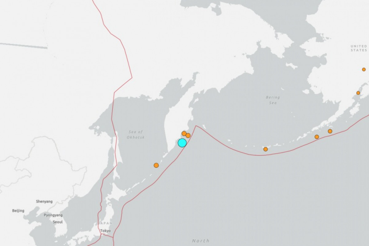 Alerta de tsunami inclui o estado americano do Alasca (Reprodução USGS) Alerta de tsunami inclui o estado americano do Alasca/Reprodução USGS