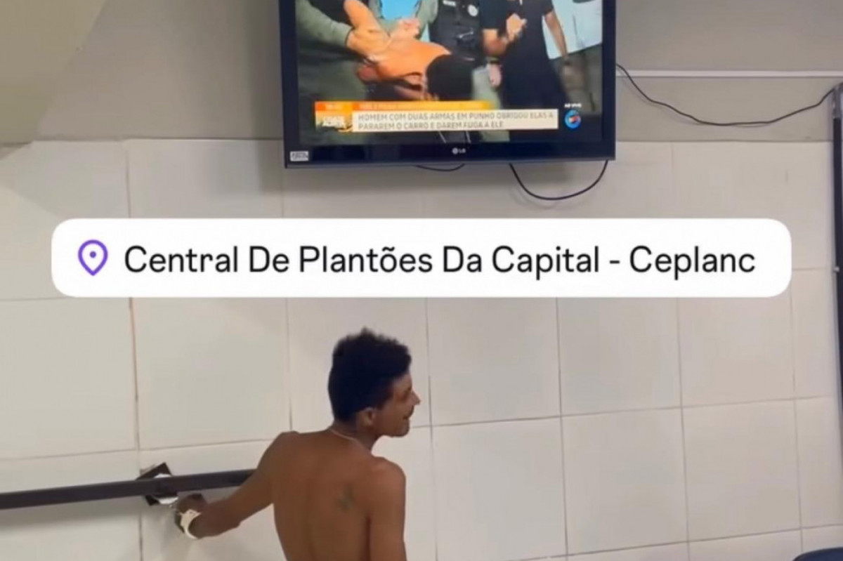 O suspeito foi detido e levado para a Cenplanc