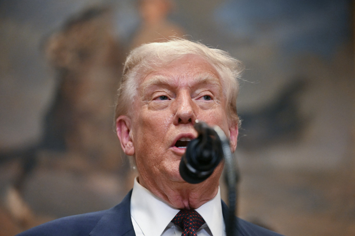 O presidente dos EUA, Donald Trump, discursa após assinar uma ordem executiva reiniciando o Teste de Aptidão Física Presidencial em escolas públicas na Sala Roosevelt da Casa Branca, em Washington, DC, em 31 de julho de 2025. (Foto de Jim WATSON / AFP) ( AFP) O presidente dos EUA, Donald Trump, discursa após assinar uma ordem executiva reiniciando o Teste de Aptidão Física Presidencial em escolas públicas na Sala Roosevelt da Casa Branca, em Washington, DC, em 31 de julho de 2025. (Foto de Jim WATSON / AFP)/ AFP