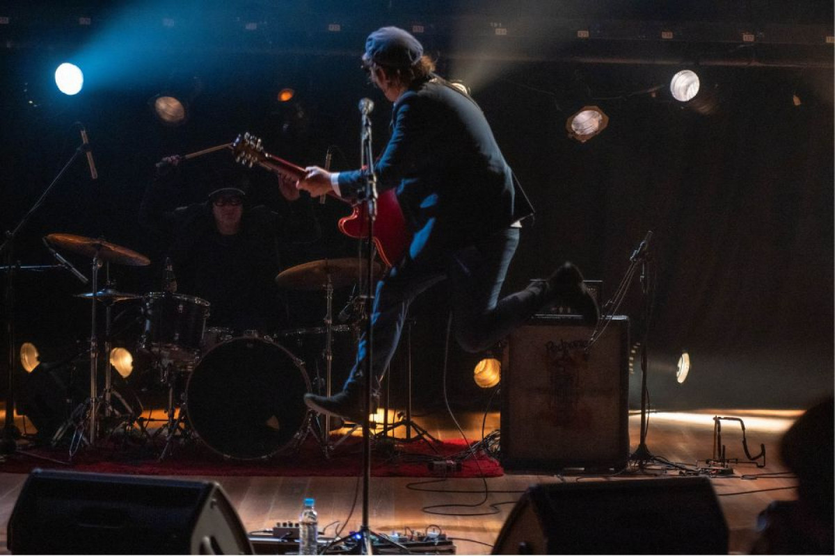 Marcelo Gross e banda no lançamento de Grossroads, em Porto Alegre
