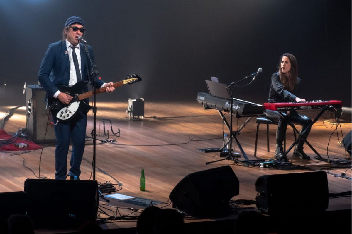 Marcelo Gross e banda no lançamento de Grossroads, em Porto Alegre