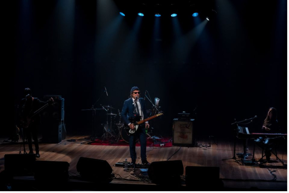 Marcelo Gross e banda no lançamento de Grossroads, em Porto Alegre