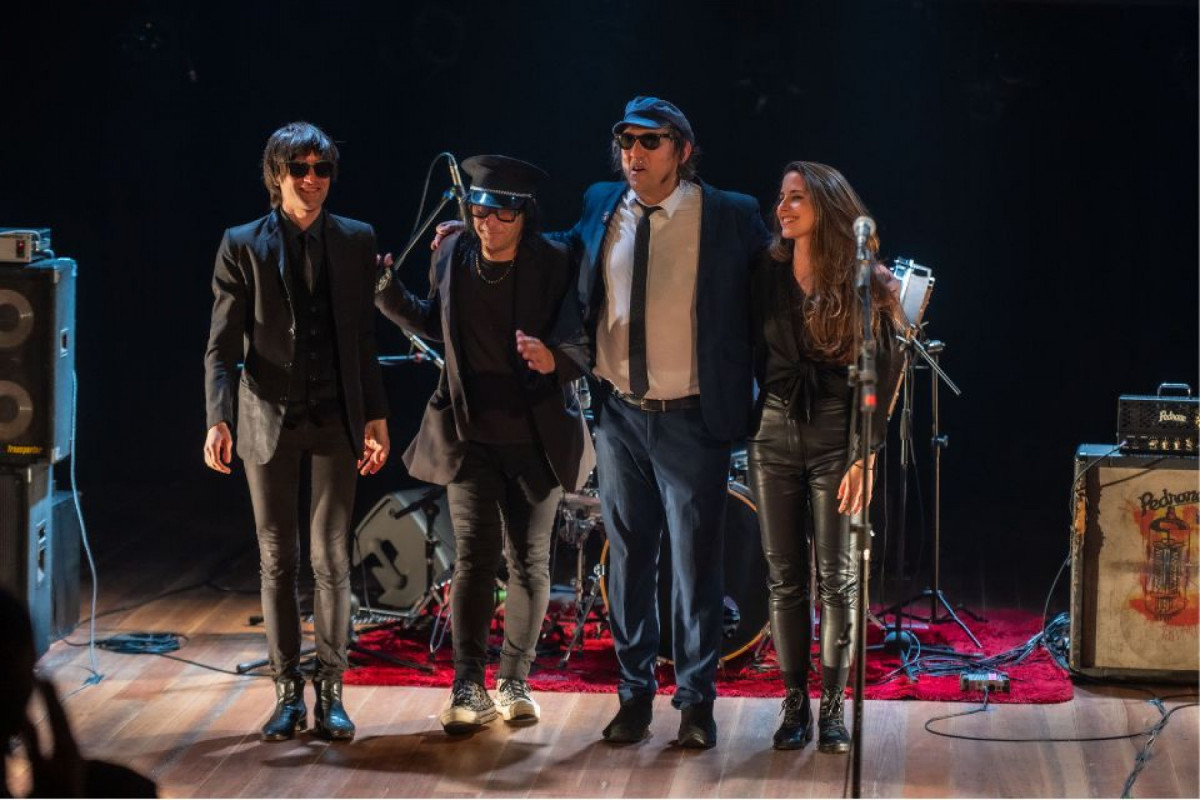 Marcelo Gross e banda no lançamento de Grossroads, em Porto Alegre