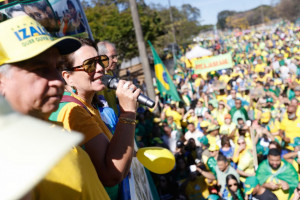 Manifestação a favor de Bolsonaro na capital federal