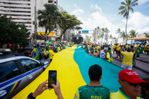 Ato na Avenida Boa Viagem, no Recife.