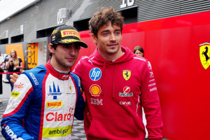 Rafael Câmara, piloto da Fórmula 3 e Charles Leclerc, piloto da Fórmula 1