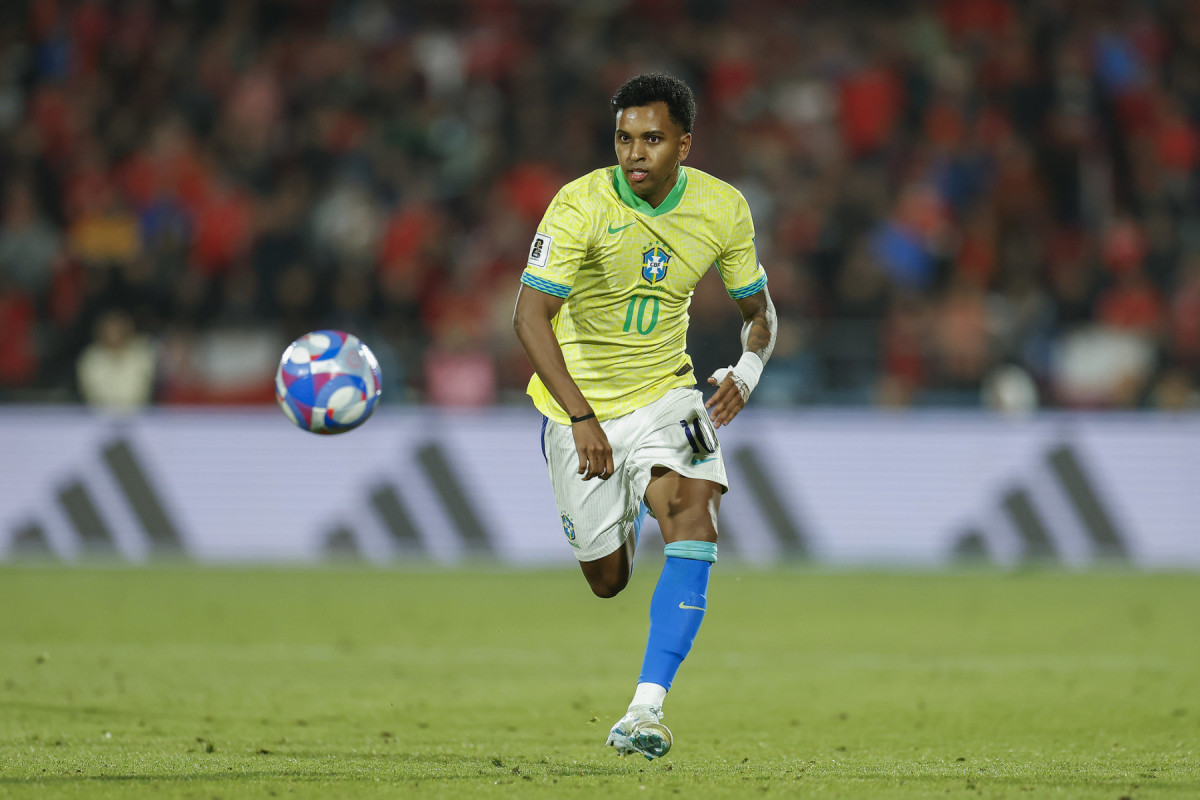 Rodrygo em partida da Seleção Brasileira/Rafael Ribeiro/CBF