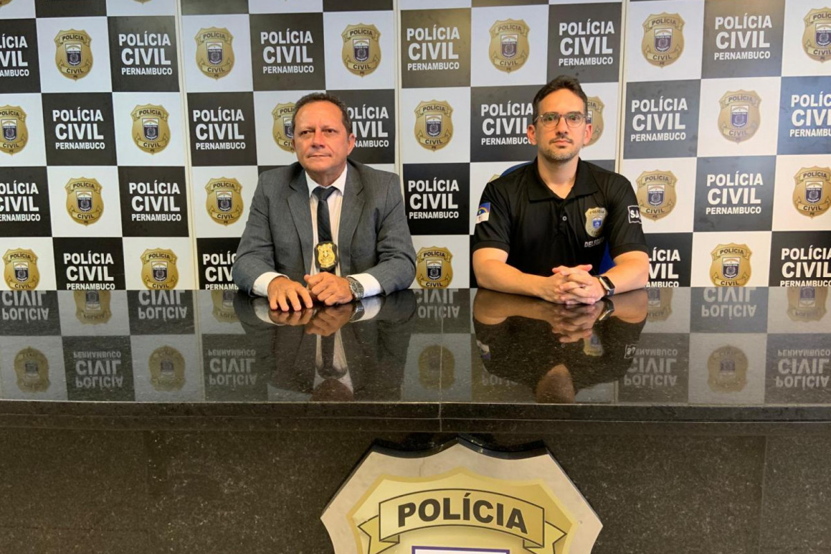 Delegado Joel Venâncio, gestor da Desce de São Lourenço da Mata; e o Delegado Eduardo Cavalcanti, adjunto da 10ª DPH/Ascom/PCPE