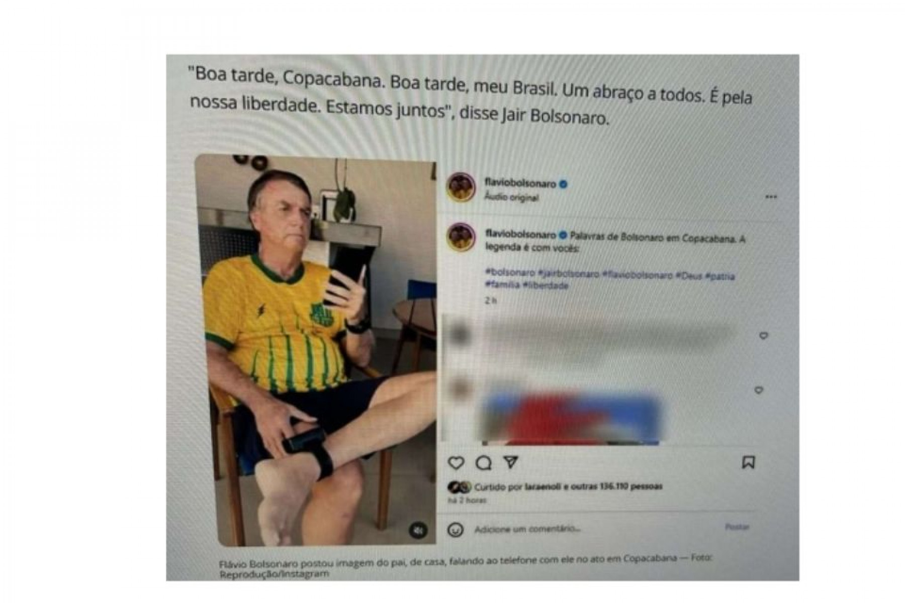 Exemplo de transgressão de Bolsonaro citada por Moraes na PET