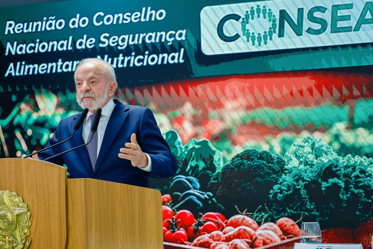 Presidente da República, Luiz Inácio Lula da Silva, durante reunião Plenária Ordinária do Conselho Nacional de Segurança Alimentar e Nutricional (Consea). Palácio do Planalto, Brasília - DF. (Foto: Ricardo Stuckert / PR) Presidente da República, Luiz Inácio Lula da Silva, durante reunião Plenária Ordinária do Conselho Nacional de Segurança Alimentar e Nutricional (Consea). Palácio do Planalto, Brasília - DF./Foto: Ricardo Stuckert / PR