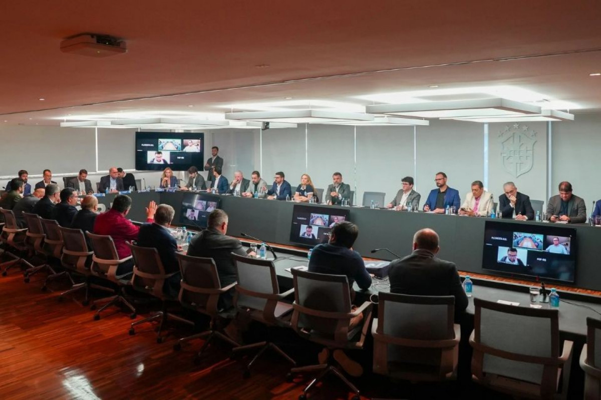 Reunião aconteceu na Sala Pelé, na sede da CBF (JOILSON MARCONNE / CBF) Reunião aconteceu na Sala Pelé, na sede da CBF/JOILSON MARCONNE / CBF