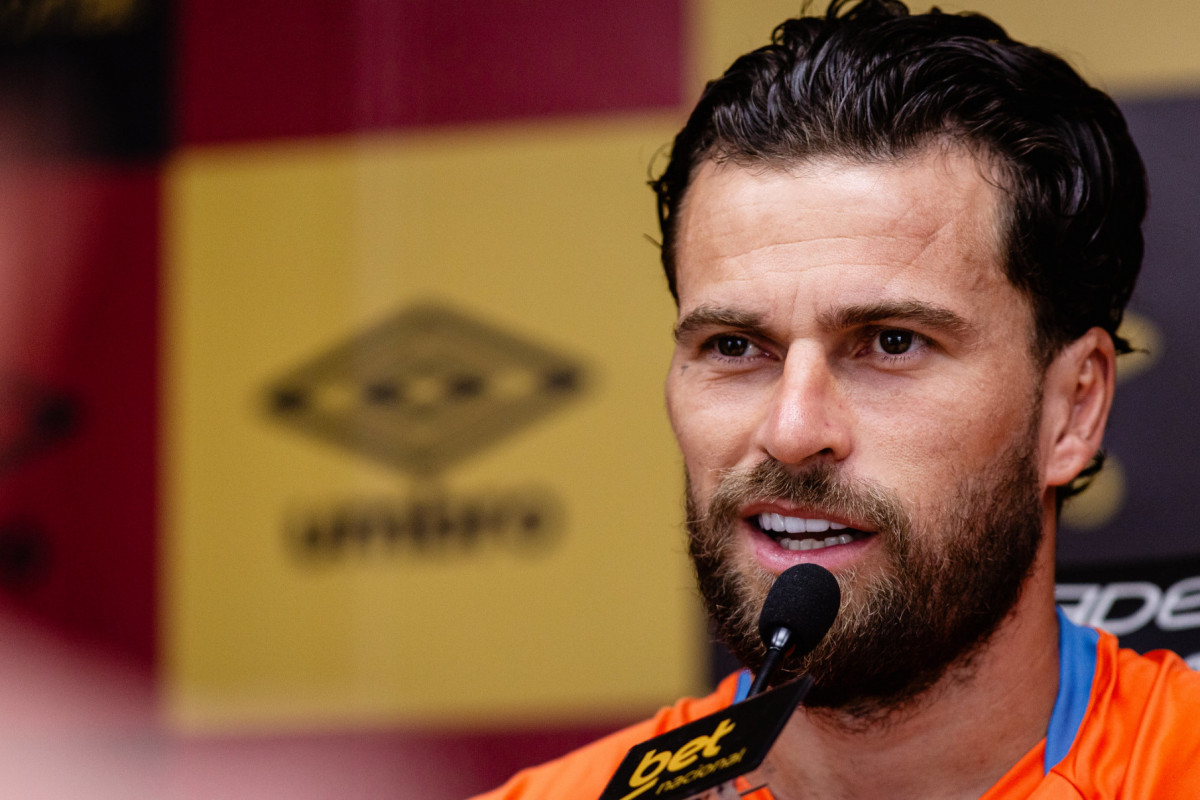 Lucas Lima durante coletiva no Sport/Paulo Paiva/Sport Recife