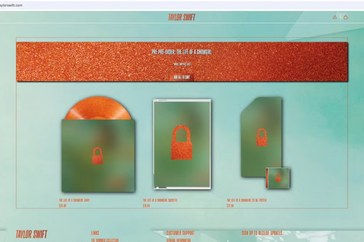 Site da cantora Taylor Swift