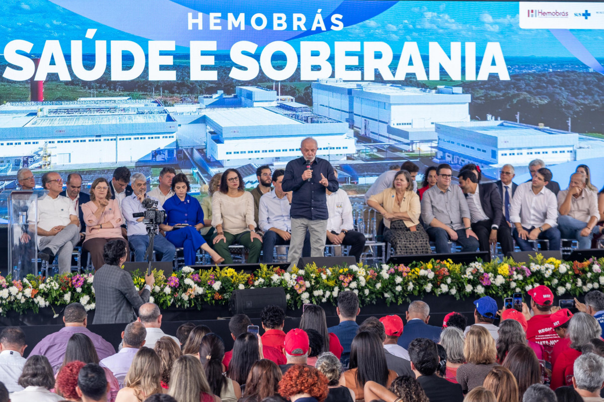 Lula na inauguração de fábrica da Hemobras em Goiana 