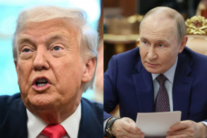 Presidente dos EUA, Donald Trump, e o presidente da Rússia, Vladimir Putin