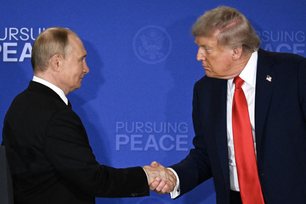 Presidente dos Estados Unidos, Donald Trump, e o presidente da Rússia, Vladimir Putin, durante encontro no Alasca, na última sexta-feira