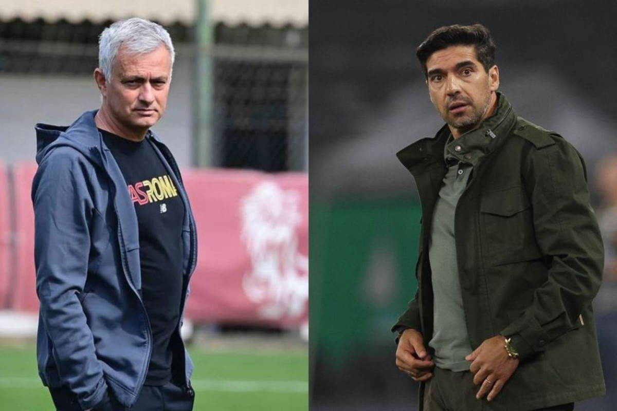 José Mourinho e Abel Ferreira, treinadores portugueses/Reprodução e Cesar Greco / Palmeiras