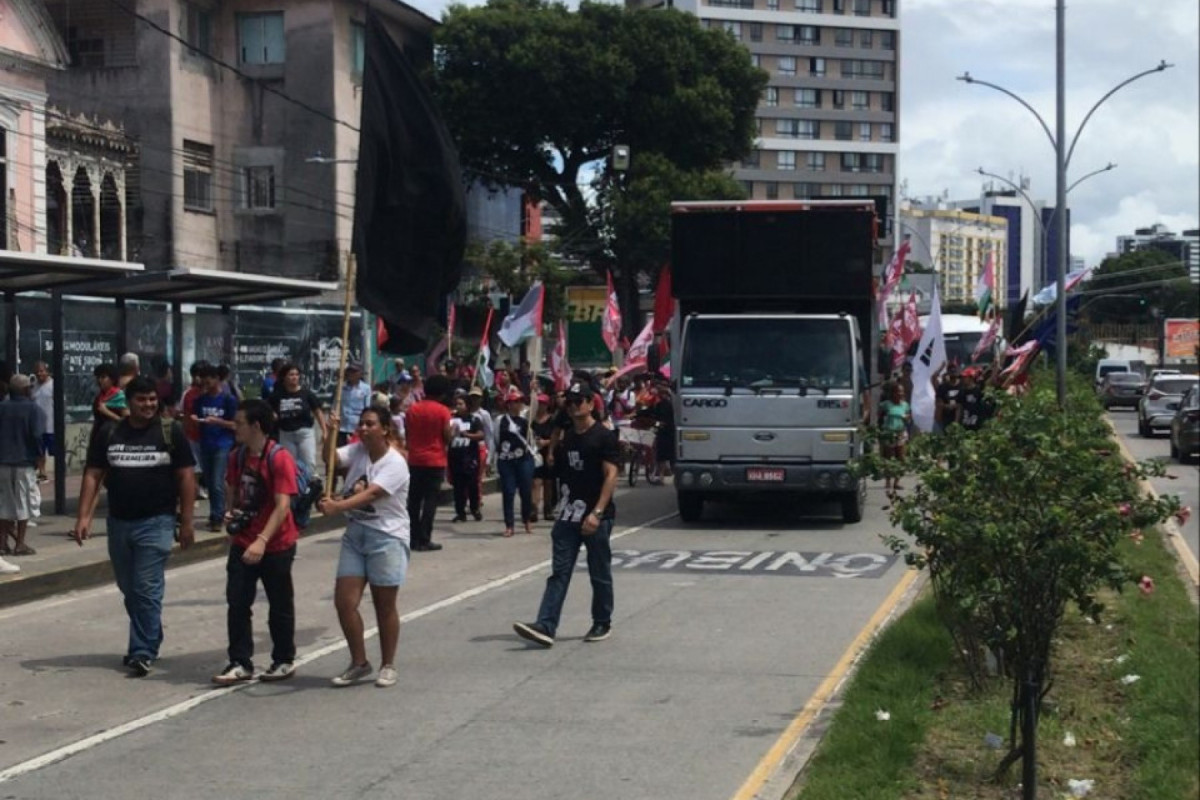 ManifestaÃ?Â§Ã?Â£o a favor da Palestina no Recife/Cortesia