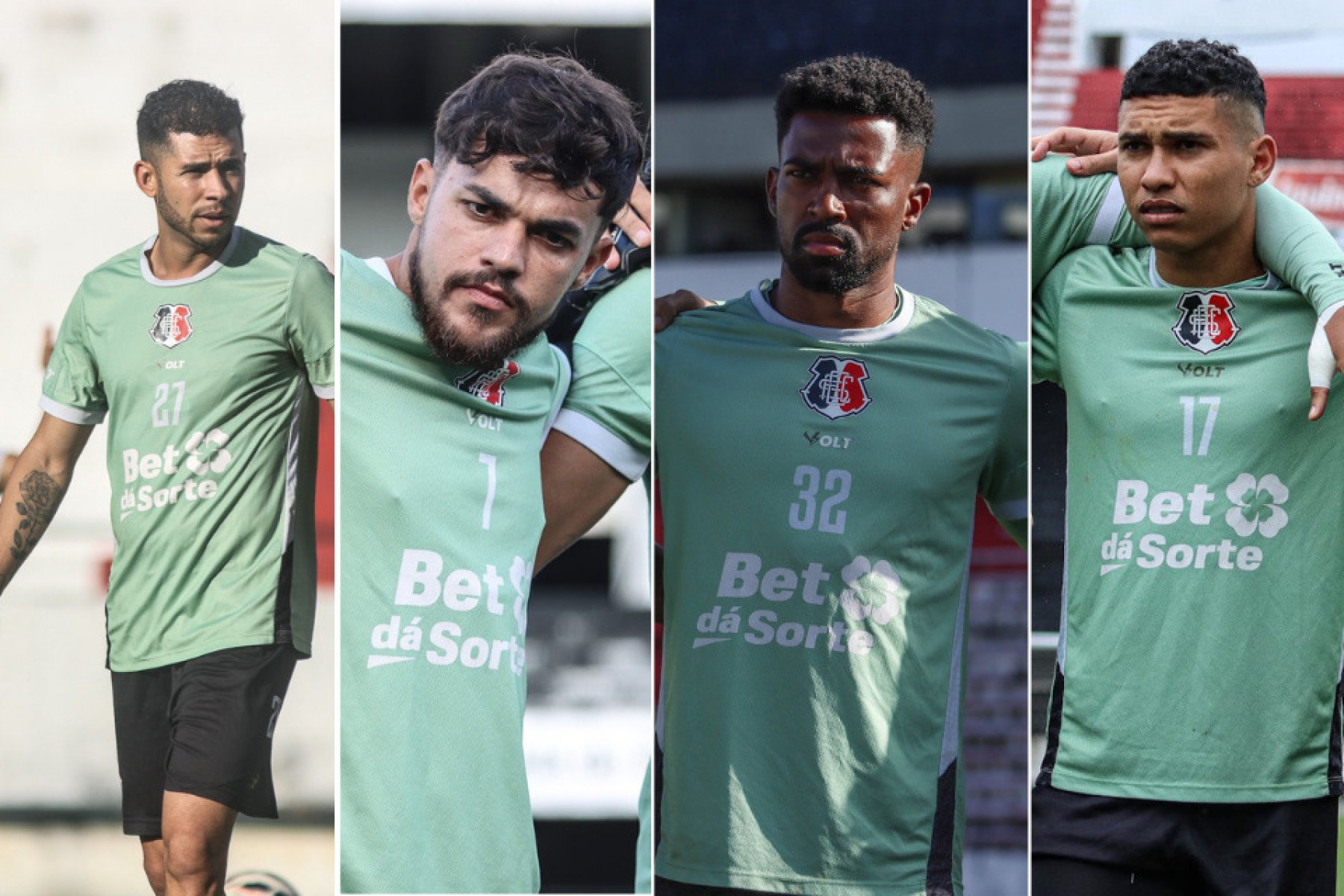 Renato, João Pedro, Adailson e Thiaguinho, jogadores do Santa Cruz