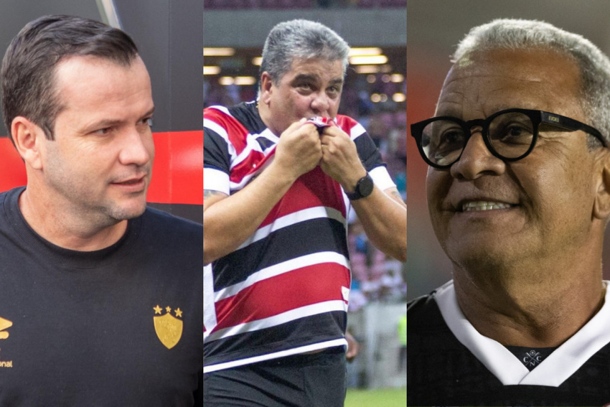 Daniel Paulista, Marcelo Cabo e Hélio dos Anjos, técnicos do Sport, Santa Cruz e Náutico, respectivamente /Rafael Vieira/DP Foto