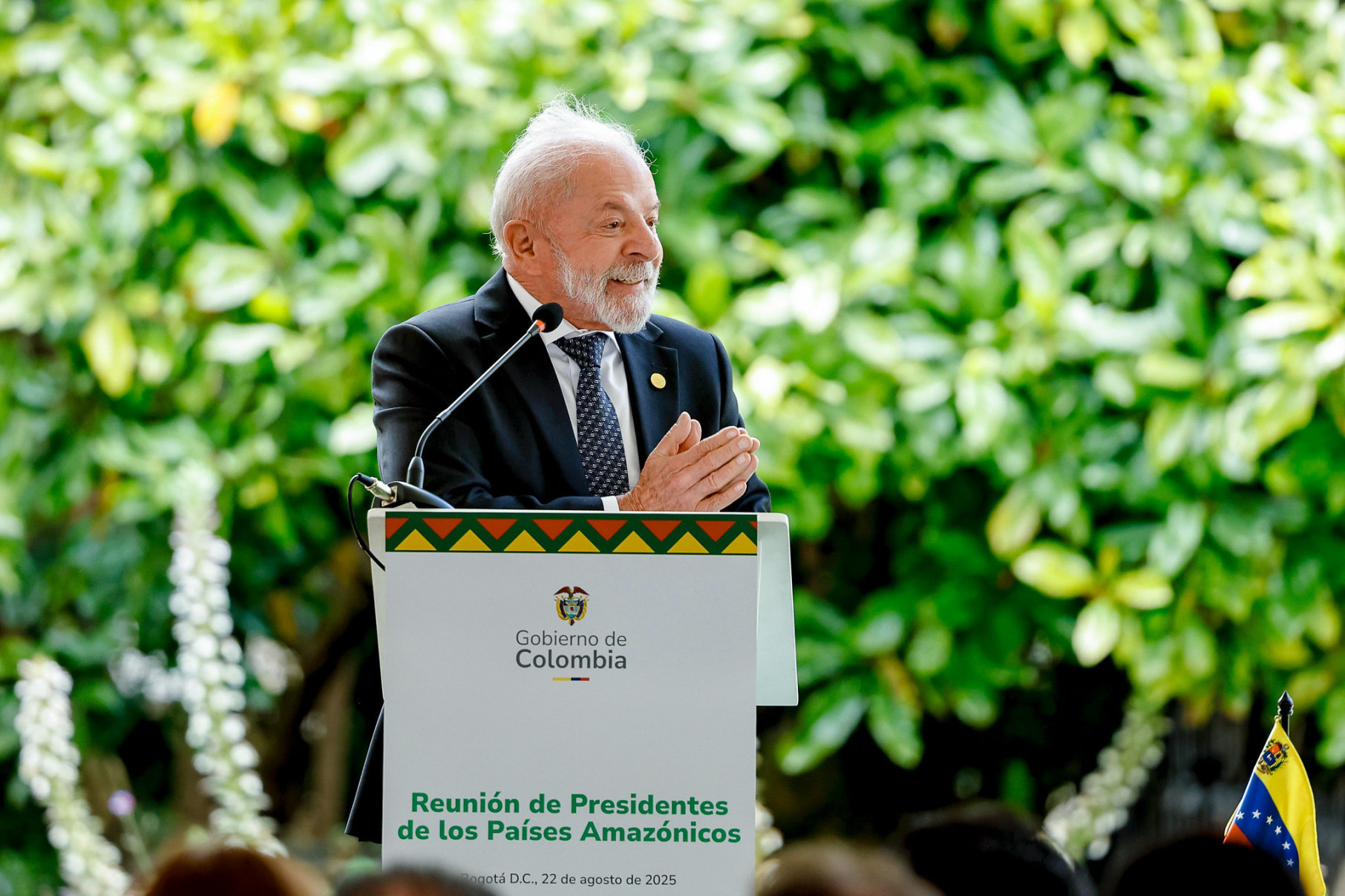 Presidente da República, Luiz Inácio Lula da Silva, durante encontro dos Presidentes dos Estados Partes do Tratado de Cooperação Amazônica com a Sociedade Civil e Comunidades Indígenas, em Bogotá, na Colômbia