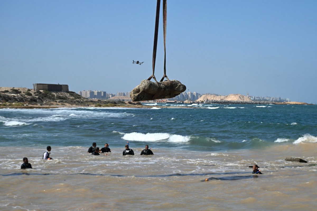 Vestígios de cidade submersa recuperados em Alexandria, no Egito (KHALED DESOUKI / AFP) Vestígios de cidade submersa recuperados em Alexandria, no Egito/KHALED DESOUKI / AFP