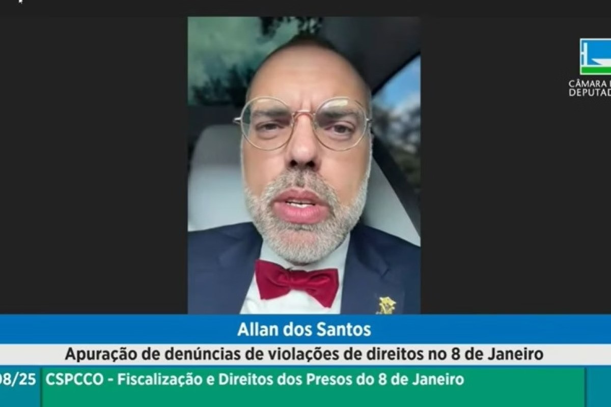 Blogueiro bolsonarista Allan dos Santos (Reprodução/Câmara dos Deputados) Blogueiro bolsonarista Allan dos Santos/Reprodução/Câmara dos Deputados