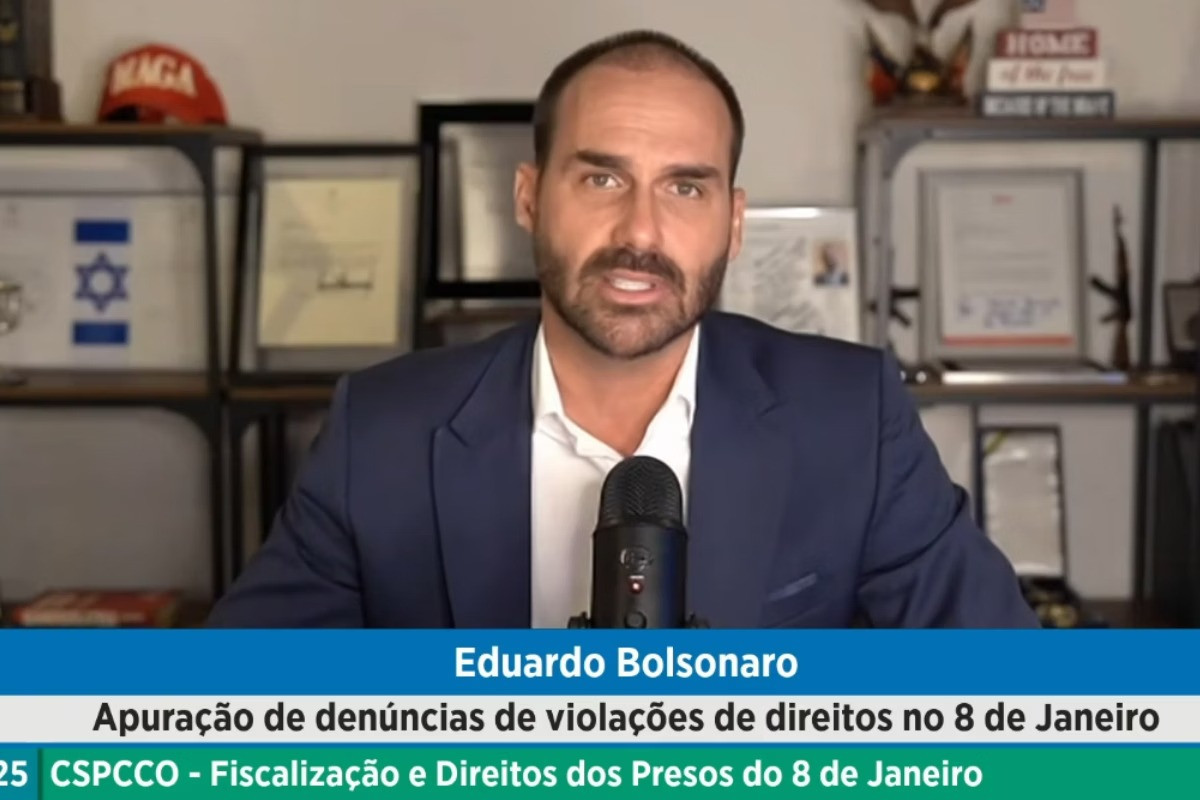 Deputado federal Eduardo Bolsonaro (PL-SP) (Reprodução/ Youtube Câmara dos Deputados) Deputado federal Eduardo Bolsonaro (PL-SP)/Reprodução/ Youtube Câmara dos Deputados