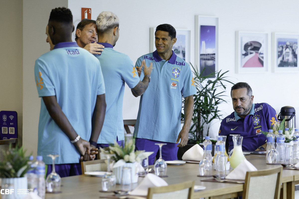 Jogadores da Seleção Brasileira em apresentação na Granja Comary (Rafael Ribeiro/CBF) Jogadores da Seleção Brasileira em apresentação na Granja Comary/Rafael Ribeiro/CBF
