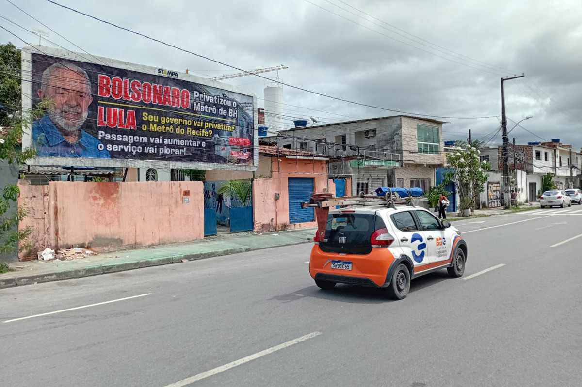 Outdoor de campanha do Sindicato dos Metroviários. (Foto: Divulgação)