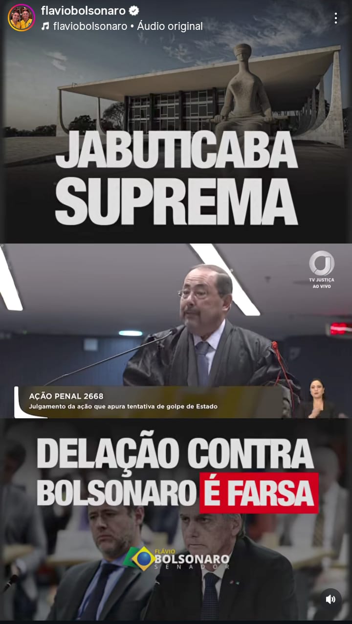 Família Bolsonaro reage ao julgamento  (Reprodução/Redes Sociais)