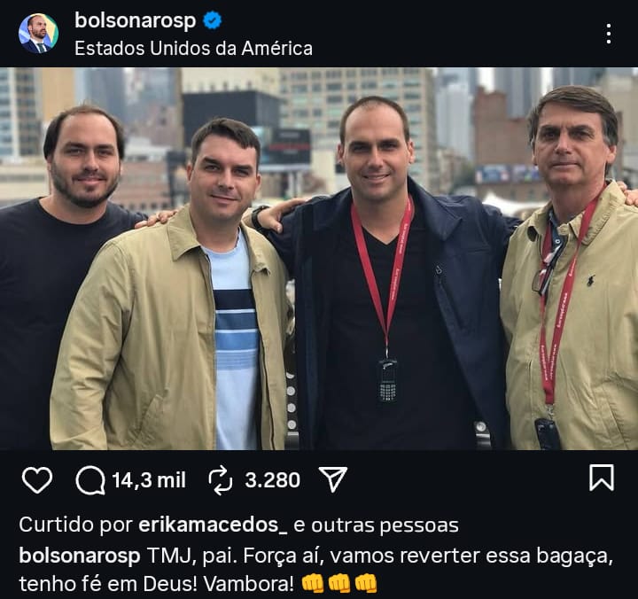 Família Bolsonaro reage ao julgamento  (Reprodução/Redes Sociais)