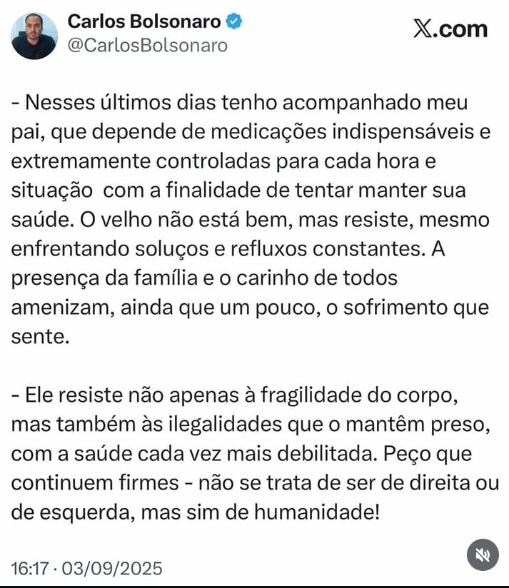 Família Bolsonaro reage ao julgamento  (Reprodução/Redes Sociais)