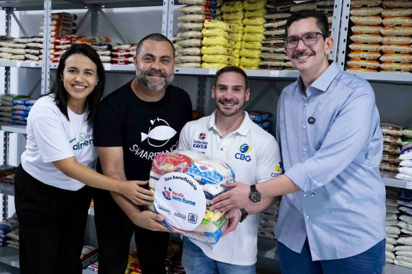 Alimentos arrecadados no Campeonato Brasileiro de Ginástica no Recife (Melogym/CBG)