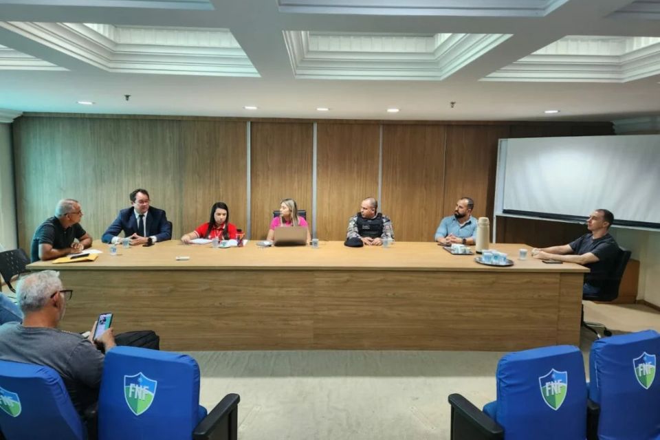 Reunião sobre segurança no duelo entre América-RN e Santa Cruz (Divulgação FNF) Reunião sobre segurança no duelo entre América-RN e Santa Cruz/Divulgação FNF