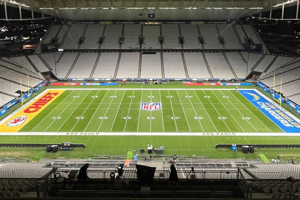 Arena Corinthians, jogo da NFL (Divulgação/NFL Brasil) Arena Corinthians, jogo da NFL/Divulgação/NFL Brasil