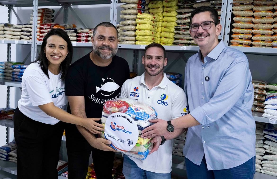Alimentos arrecadados no Campeonato Brasileiro de Ginástica no Recife/Melogym/CBG