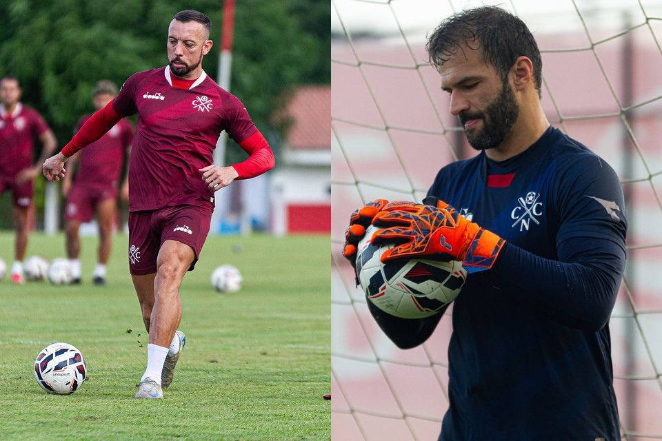 Paulo Sérgio e Muriel, em treino pelo Náutico (Gabriel França / CNC) Paulo Sérgio e Muriel, em treino pelo Náutico/Gabriel França / CNC