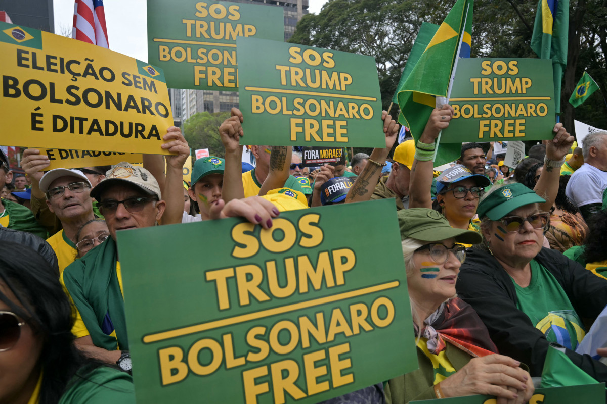 Ato pela anistia na Avenida Paulista (NELSON ALMEIDA/AFP)