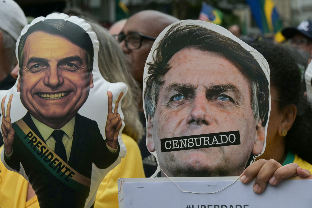 Ato pela anistia na Avenida Paulista (NELSON ALMEIDA/AFP)